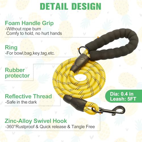 Dog Harness Medium Sized and Leash Set (Medium(Chest Girth 16" - 18") / Pineapple)