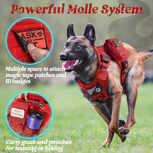 Tactical Dog Harness for Medium (Red / Medium)