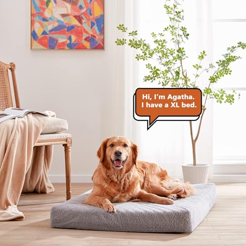 Cooling Dog Beds for Large Dogs (Light Grey / Large-35"x 22" x 3")