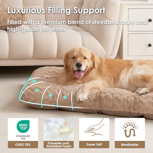XXL Dog Bed 47x29 Inch (Camel / 47" x 29"x 4")