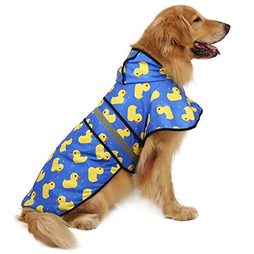 Dog Raincoat with Hood & Leash Hole S (X-Large / A. Ducks)