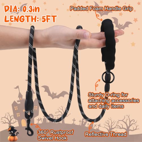 Halloween Dog Harness Medium Sized and Leash Set (Medium(Chest Girth 16" - 18") / Halloween Black)