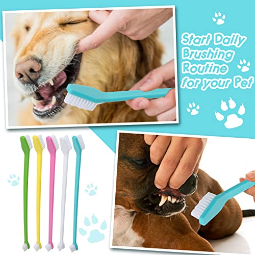 50 Pack Dual Ended Long Dog & Cat Toothbrush (50 Pcs-colorful)