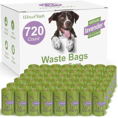 720 Count Lavender Scented 13” x 9” Dog Poop Bags Rolls (1 Count (Pack of 720))