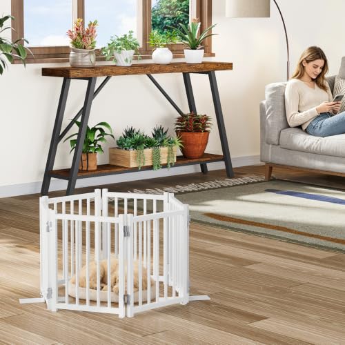 Short Dog Gate Indoor (White / 6 Panel-16''H, Up to 72’’ W)