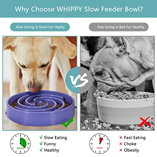 Slow Feeder Large Dog Bowls for Large Medium Dog Non Slip Maze Puzzle Bowl Pet Slower Food Feeding Dishes Interactive Bloat Stop Dog Bowl Preventing Choking Healthy Dog Bowl (Large / I-lavender)