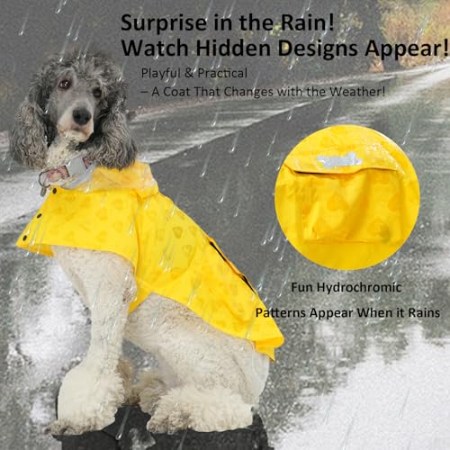 Waterproof Dog Raincoat (Yellow(Water-Activated Color Change) / XX-Large)