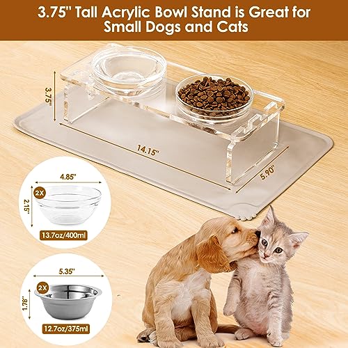 Elevated Dog & Cat Bowls (Small Dogs & Cats-3.75" Height)