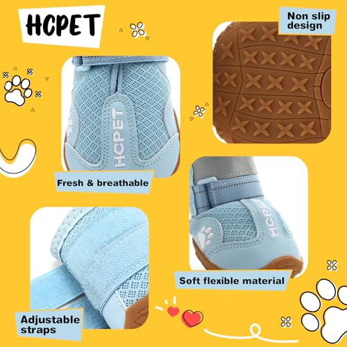 Dog Boots Dog Shoes for Large Dogs (Blue / Width 2.16 in)