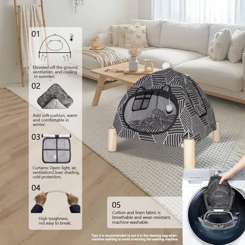 Elevated Pet Hammock Bed Tent House (Contemporary)