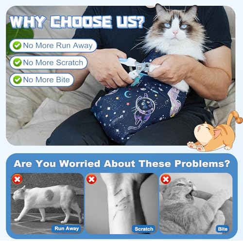 Cat Grooming Wrap for Nail Trimming (XL-31.5in ( Weight:＜ 25lbs ) / Space)