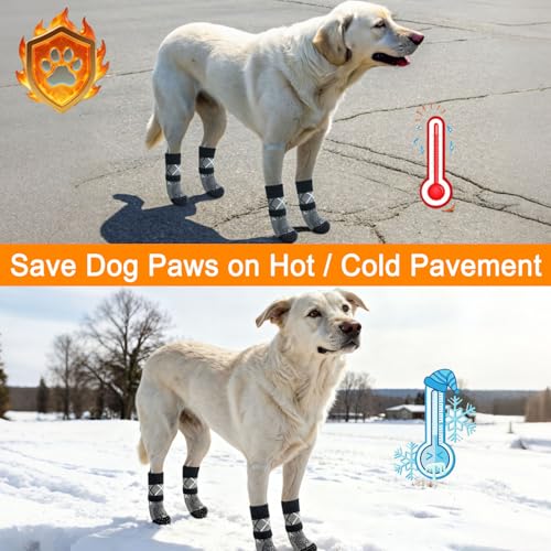 6PCS Dog Socks to Prevent Licking Paws for Hot (Grey / L(Pack of 6))