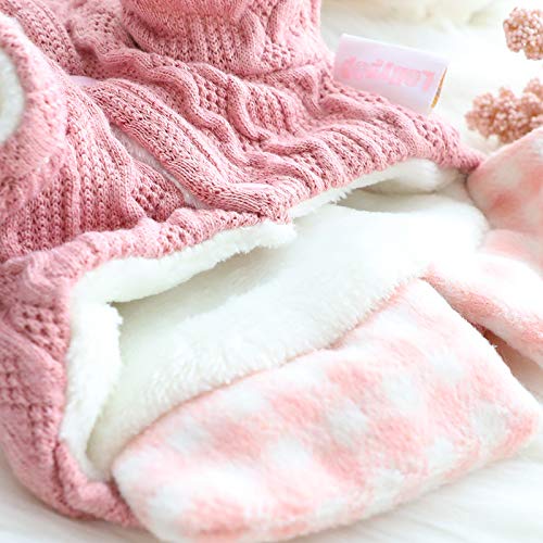 Dog Princess Sweater for Small Dogs Thick Shirt Plaid Clothes Costume Pet Girl Cute Coat Outfits Fall Costumes Winter Dog Sweaters (XL / Blue)