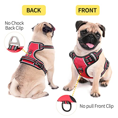 Dog Harness Harness for Small Dogs No Pull Dog Vest Harness for Small Dog with Soft Handle Reflective for Outdoor Training (S / Red)