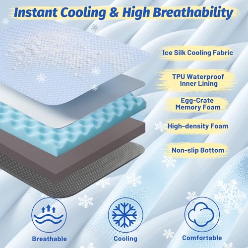 XL Cooling Dog Beds for Large Dogs (Blue / X-Large-41"x 29" x 3.5")