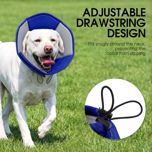 Dog Cones for Medium Dogs Soft Cone for Dogs to Stop Licking (Blue / Medium)
