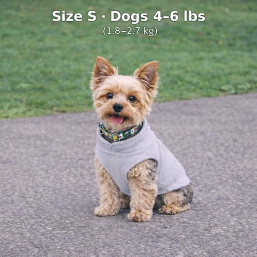 Dog Fleece Vest Sweater with Leash Ring (S (4-6lbs) / Grey)