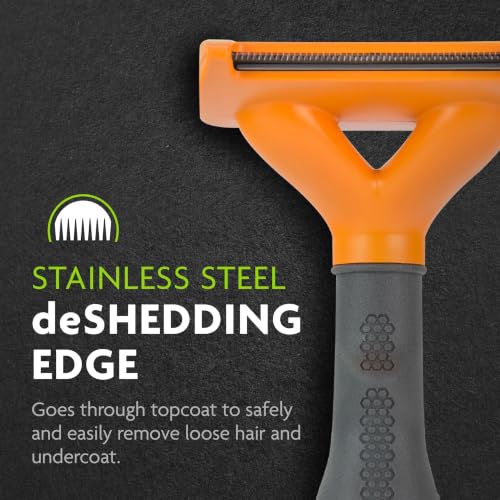 Medium Dog Undercoat deShedding Tool for Long Hair (long hair - new model / Medium)
