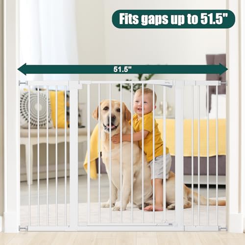 36" Extra Tall Baby Gate for Stairs (White / 29.7-51.5"Wide,36"Tall)