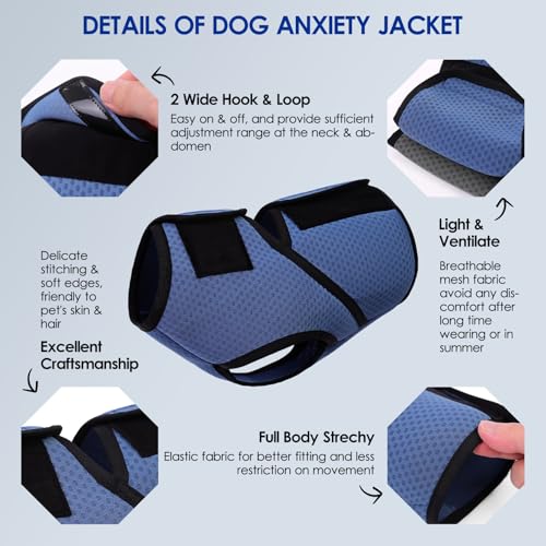 Dog Anxiety Calming Vest (Blue / X-Large)