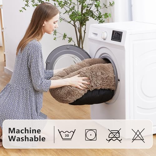 Calming Cat Beds for Indoor Cats (XS(20’’x 20’’) / Brown)