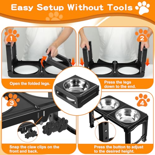 Elevated Dog Bowls (Black / 7.1" for Medium Dogs)