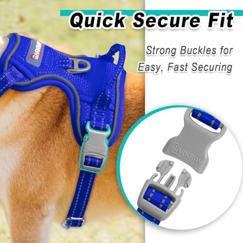 Dog Harness for Small Sized Dog No Pull Mesh 2 Clips Dog Vest (X-Small / Sapphire Blue-Mesh)