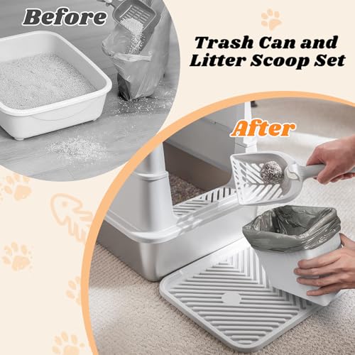 Stainless Steel Litter Box with Lid (Silver Grey / X-Large)