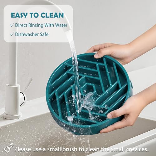 Slow Feeder Dog Bowls Large Medium Breed (Dark Green)