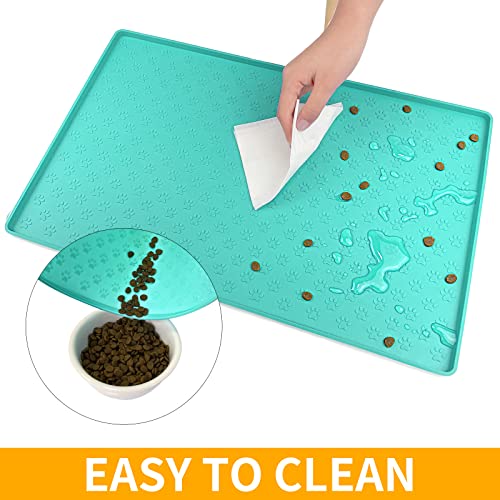 Pet Placemat for Dog and Cat (18"L x 12"W / Green)