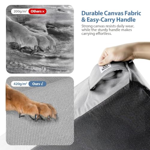 Orthopedic Dog Beds for Extra Large Dogs (XX-Large / Canvas-Grey)
