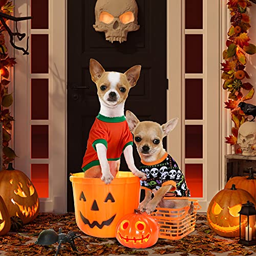 5 Pcs Halloween Dog Shirts Pumpkin Ghost Costume (Medium)