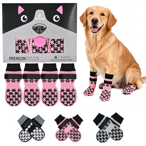 Dog Grip Socks to Prevent Licking Paws (L(Pack of 4))