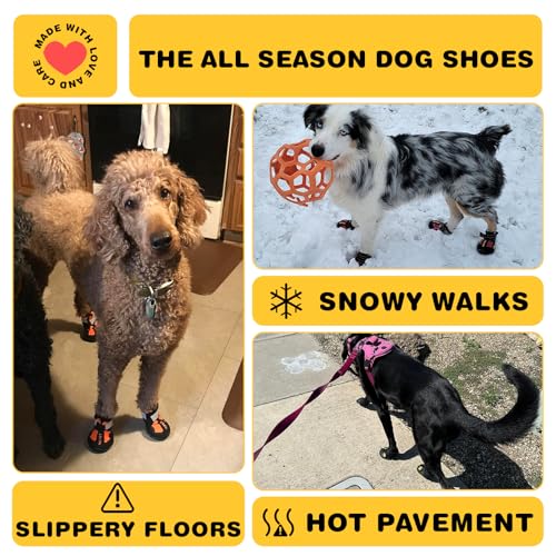 Dog Boots Dog Shoes for Large Dogs (Black / Width 2.36 in)
