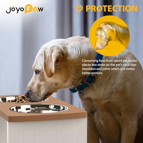 Elevated Dog Bowls (Teak - White / X Large: 13'' Tall-68 oz Bowl)