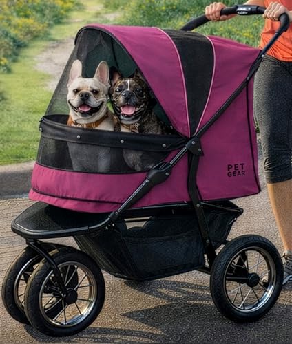 No Zip Jogger Pet Stroller for Cats (Dark Lilac- Extra Large)