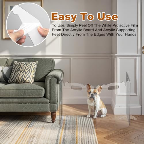 Clear Acrylic Pet Dog Gate (3 Panel - 60''W x 24''H)