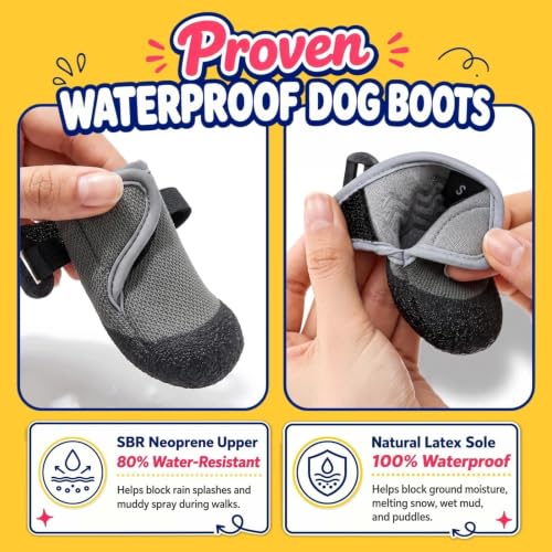 Super-Grippy, Comfortable Sole Dog Summer Shoes for Hot Pavement, S (Gray / S)