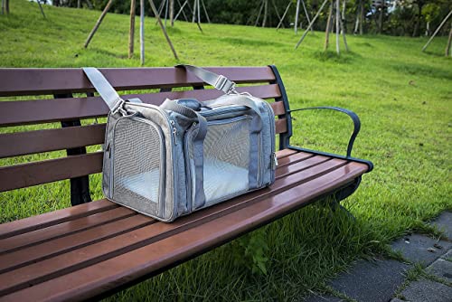 Soft Sided Carrier for Small Medium Cats Dogs (20.0"L x 13.0"W x 13.0"H / Grey)