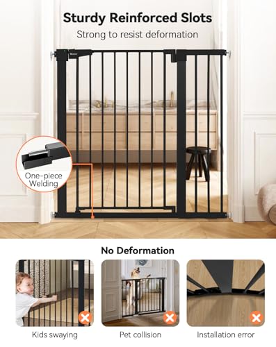 36" Extra Tall Baby Gate for Stairs (36"Tall 40.6"Wide / Black)