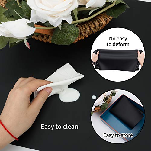 2 Pack Extra Large Silicone Mats for Baking Crafts (04-black / 23.6"L x 15.7"W)