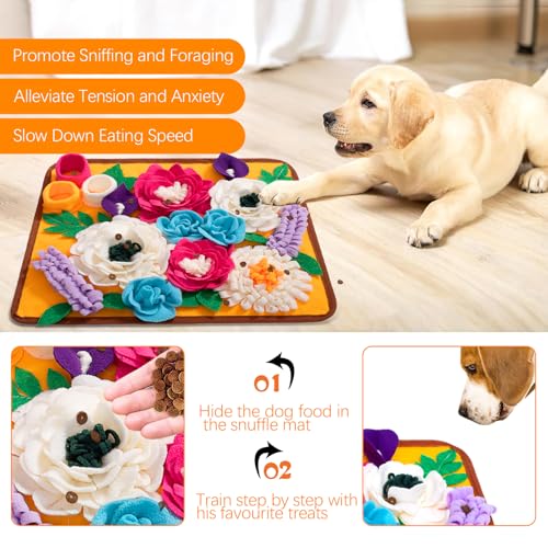Snuffle Mat for Dogs Pet Treats Feeding Mat for Small (Orange)
