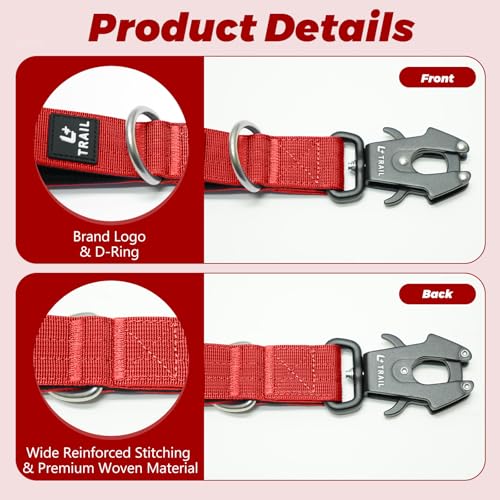 14 Inch Traffic Dog Leash with Padded Handle (Red)