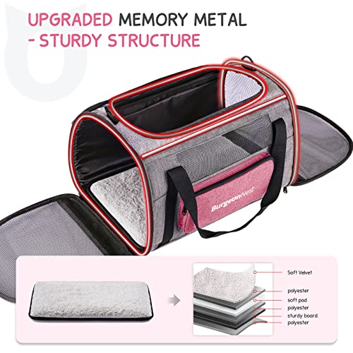 Soft Cat Carrier for Cats up to 20 Lbs (Pink / 17.7"L x 12.0"W x 12.5"H)