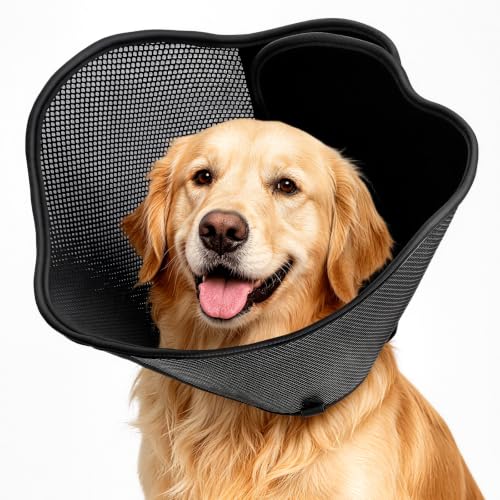Soft Dog Cone Collar (Black / L(Neck Girth: 15.5''-17.5''))