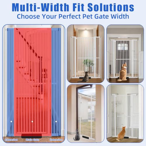 71 Inch Extra Tall Pet Gate for Cats (White / 29.5-43"wide)