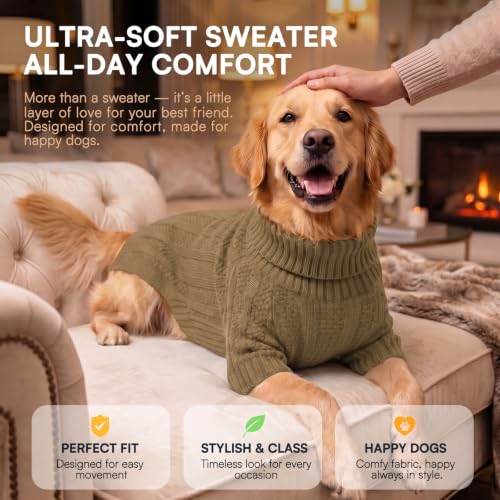 Dog Sweaters for Large Dogs (Large / Camel)