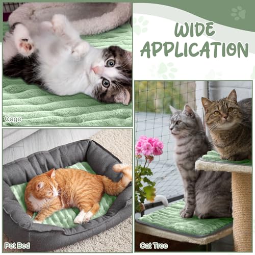 4 Pack Self Warming Cat Bed 24 x18 Self Heating Dog Cat Pad Bulk Crate Mat Extra Warm Thermal Big Pet Pad for Indoor Outdoor Pets Houses with Removable Washable Cover Non Slip (Light Green)