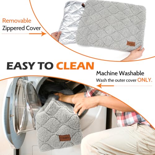 Self Warming Cat Bed Self Heating Cat Dog Mat 24 x 18 inch Soft & Fluffy Cat Bed Noiseless Thermal Pet Pad for Indoor Outdoor Pets with Removable Cover Non (29.5"L x 18.9"W x 1.2"Th)