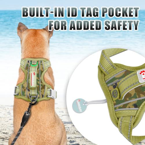 Dog Harness for Small Sized Dog No Pull Dog Vest ID Tag Pocket (Camo / X-Small)